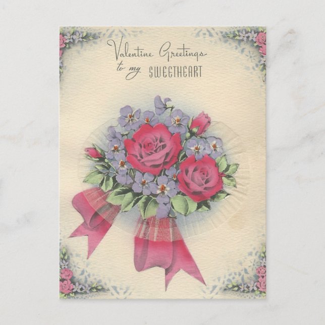 Vintage Sweetheart "Mario" Valentine Holiday Postcard (Front)