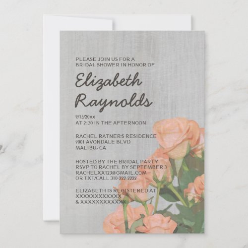 Vintage Sweetheart Roses Bridal Shower Invitations