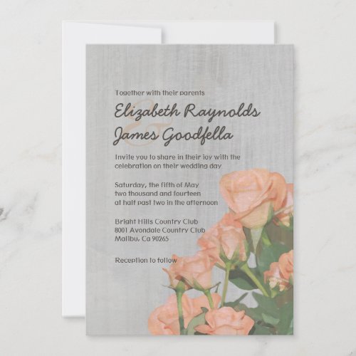 Vintage Sweetheart Roses Wedding Invitations