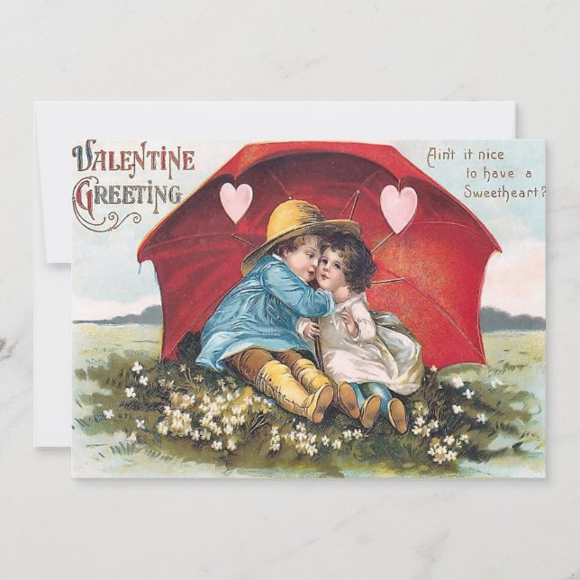 Vintage Sweetheart Valentine Flat Card (Front)