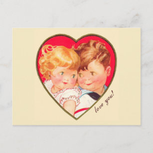 Vintage Sweethearts Valentine Holiday Postcard
