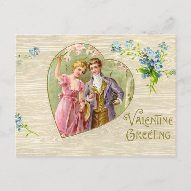 Vintage Sweethearts Valentine Postcard (Front)
