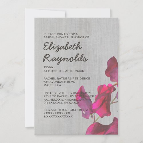 Vintage Sweetpea Bridal Shower Invitations