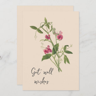Vintage Sweetpea Flowers Get Well Card