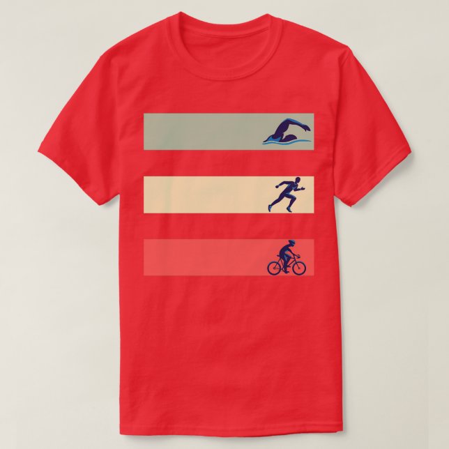 Vintage Swim Bike Run Triathlon Gift T-Shirt (Design Front)