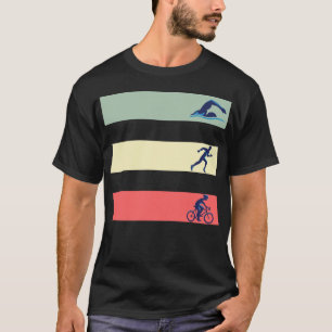 Vintage Swim Bike Run Triathlon T-Shirt Tee Gift