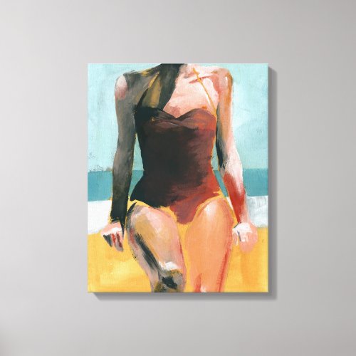 Vintage Swim _ Red Swimsuit Canvas Print