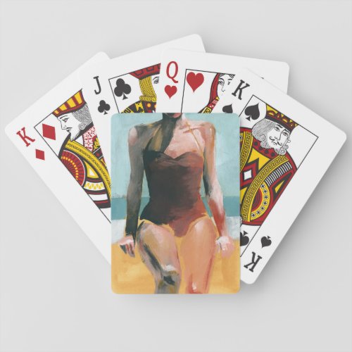 Vintage Swim _ Red Swimsuit Playing Cards