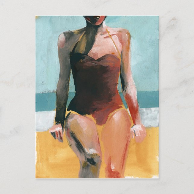 Vintage Swim - Red Swimsuit Postcard (Front)