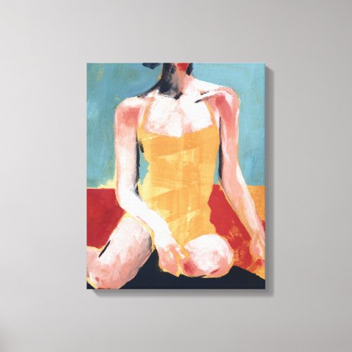 Vintage Swim _ Yellow Swimsuit Canvas Print