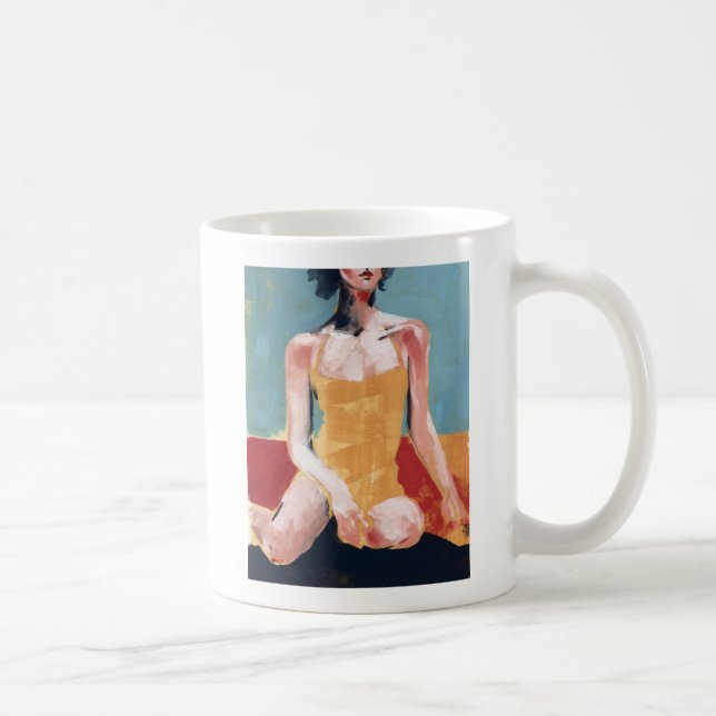 Vintage Swim - Yellow Swimsuit Coffee Mug (Right)
