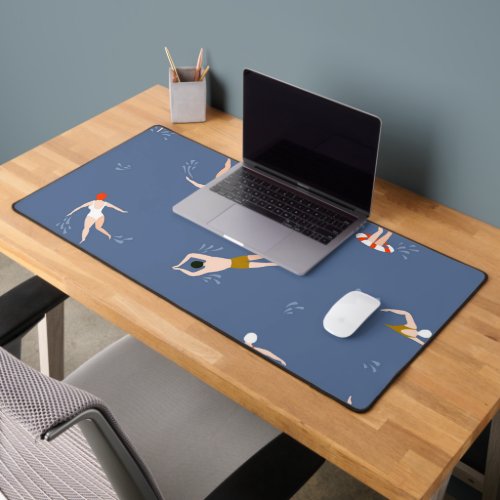 Vintage Swimmers Pattern Desk Mat