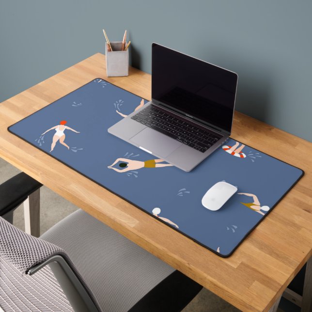 Vintage Swimmers Pattern Desk Mat (Office 2)