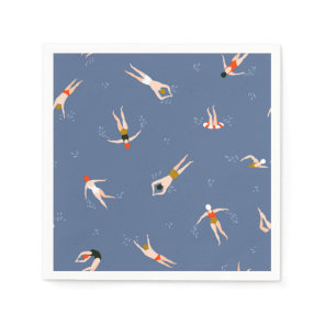 Vintage Swimmers Pattern Napkins