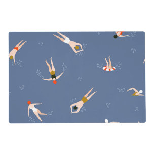 Vintage Swimmers Pattern Placemat