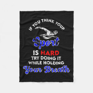 Vintage Swimming Quote - Swimmer Goggles Graphic S Fleece Blanket