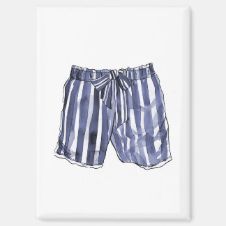 Vintage Swimsuit Navy Striped Swim Trunks Magnet