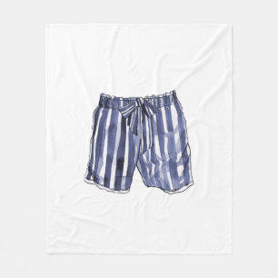 Vintage Swimsuit Striped Swim Trunks Blanket