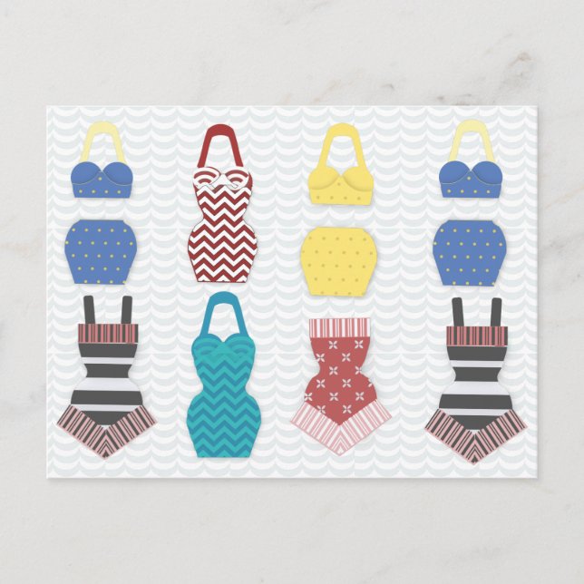 Vintage Swimsuits Postcard (Front)