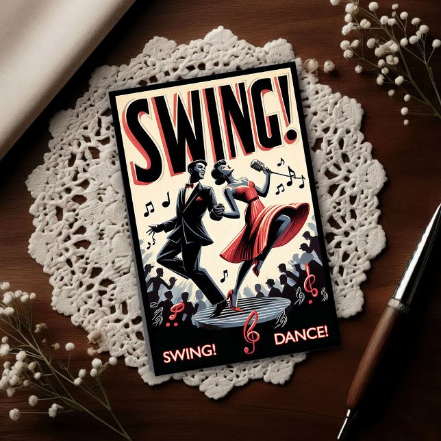 Vintage Swing Dance Night Postcard (Creator Uploaded)