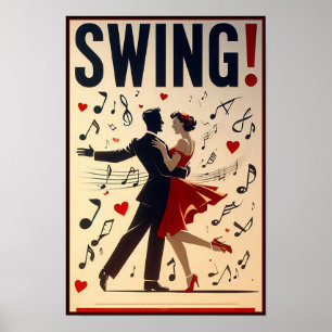 Vintage Swing Dance Night Poster