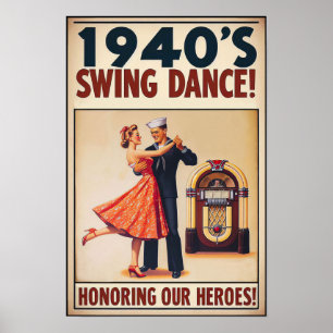 Vintage Swing Dance Salute to Service  Poster