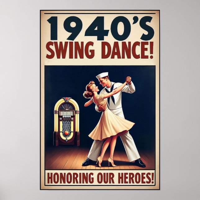 Vintage Swing Dance Salute to Service  Poster (Front)