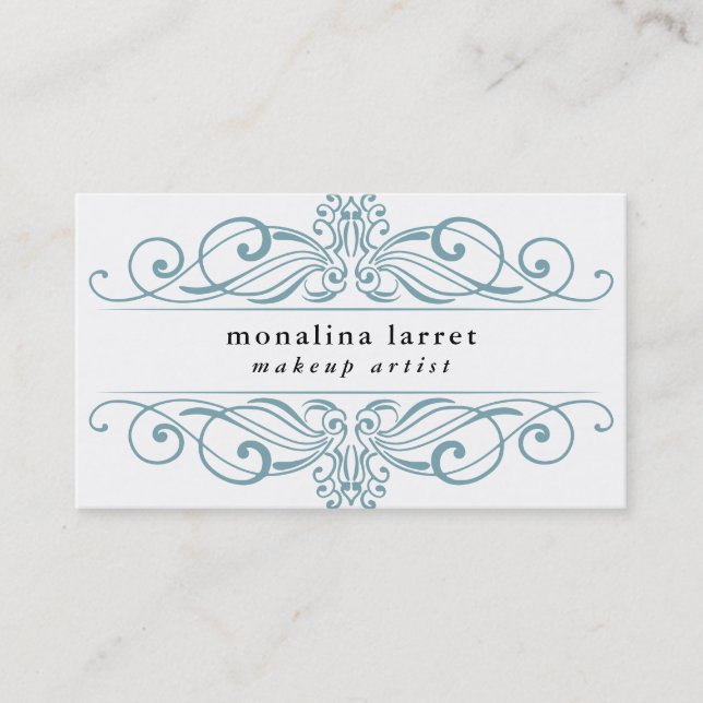 Vintage Swirl Frame Flourish Business Card (Front)