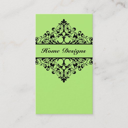 Customizable Vintage Swirl Lime Green Business Card