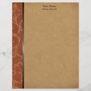 Vintage Swirl-Orange Letterhead
