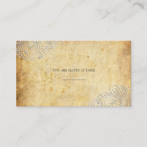 Vintage Swirl Wedding Placecards Business Card Template