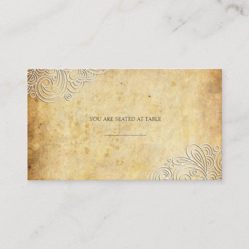 Customizable Vintage Swirl Wedding Placecards Business Card Template