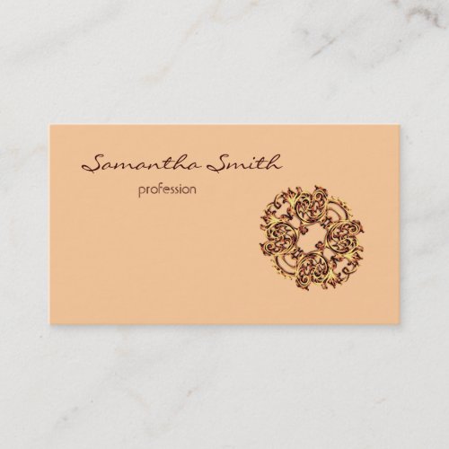 Vintage swirl yellow designer Business card