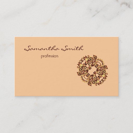 Customizable Vintage swirl yellow designer Business card
