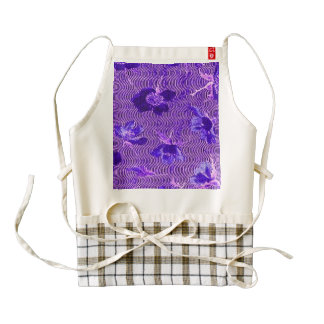 Vintage Swirls Floral Amethyst Purple Zazzle HEART Apron