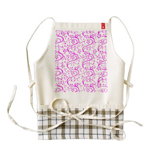 Vintage Swirls Floral Pink and White Zazzle HEART Apron