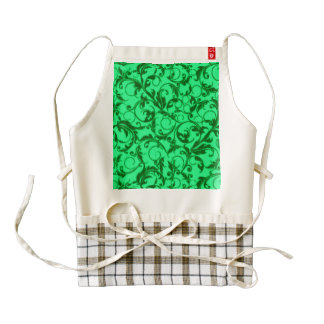 Vintage Swirls Green Zazzle HEART Apron