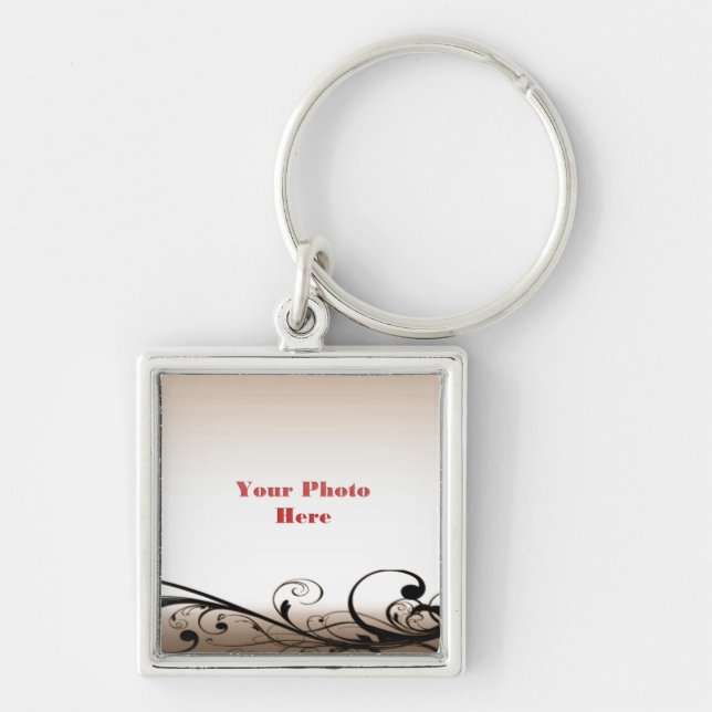 Vintage Swirls Photo Frame Keychain (Front)