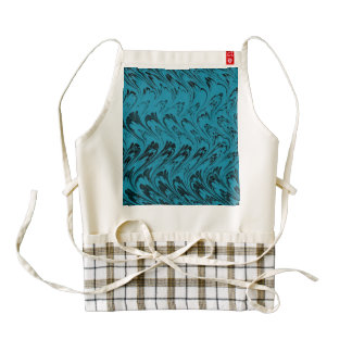 Vintage Swirls Turquoise Teal Black Waves Zazzle HEART Apron