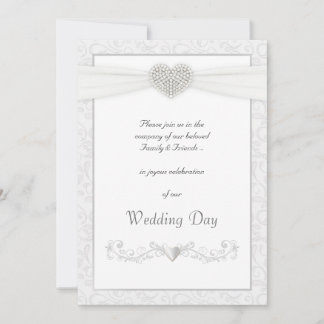 Vintage Swirls - Winter White Wedding Invitations