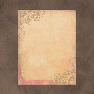 Vintage Flourish Old Journal Paper, Zazzle