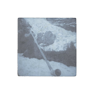 Vintage Swiss Alphorn Blower Magic Lantern Slide Stone Magnet