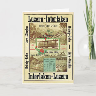 Vintage Swiss Railway, Christmas and New Year Holiday Card