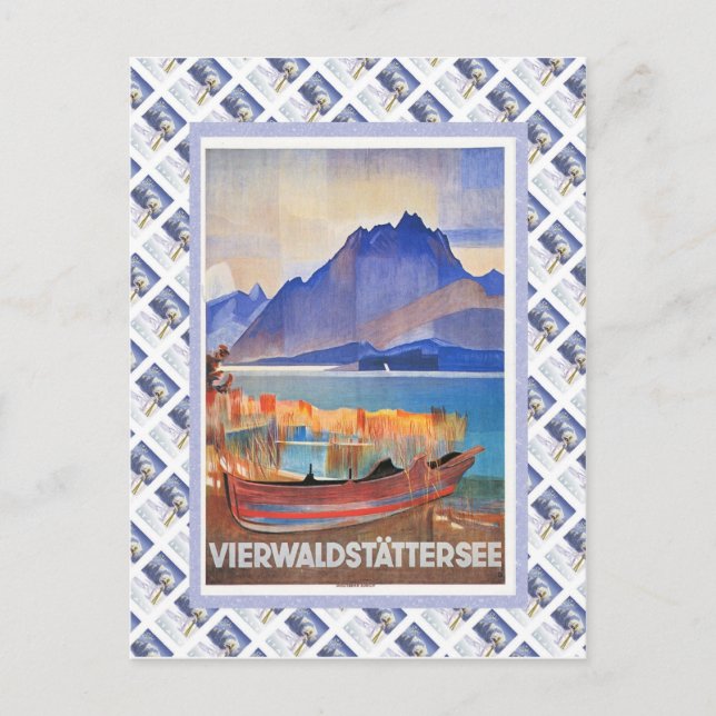 Vintage Swiss Railway Luzern Vierwaldstattersee Postcard (Front)