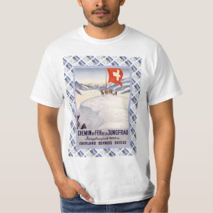 Vintage Swiss Railway Poster Jungfrau T-Shirt