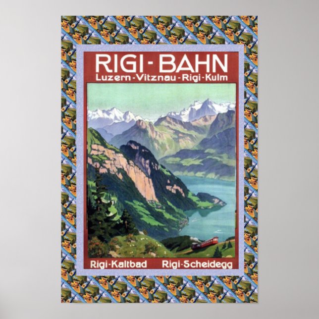 Vintage Swiss Railway Rigi Railway Poster (Front)