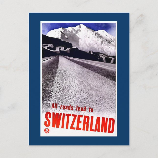 "Vintage Swiss Travel Poster" Postcard (Front)