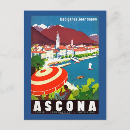 Vintage Swiss Travel Poster Postcard