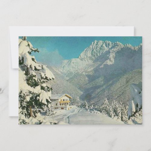 Vintage Switzerland Chalet ChristmasHoliday Card