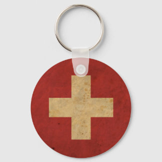 Vintage Switzerland Flag Keychain